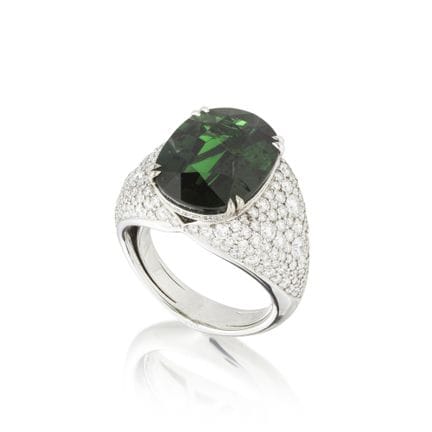 KAT FLORENCE: ANILLO DE GRANATE TSAVORITA Y DIAMAN