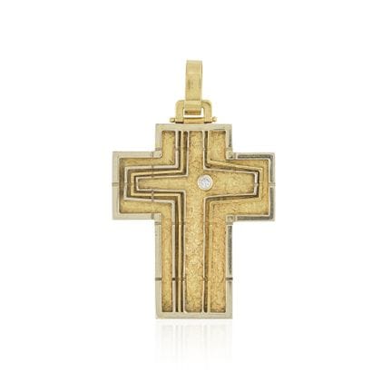CLAUDIO MARIANI: COLGANTE EN FORMA DE CRUZ DE ORO,