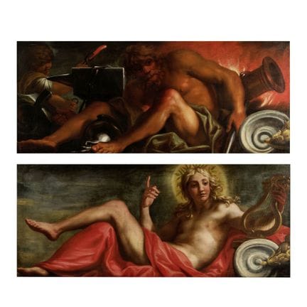 Domenico Piola (Genova 1627-1703) Apollo e Vulcano