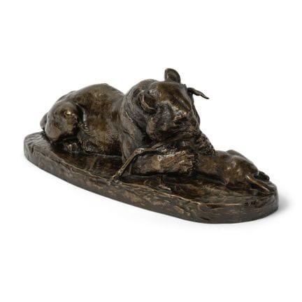 Antoine Louis Barye (1795-1875) Gruppo in bronzo r