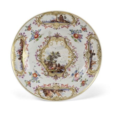 Piatto in porcellana di Meissen appartenente al se