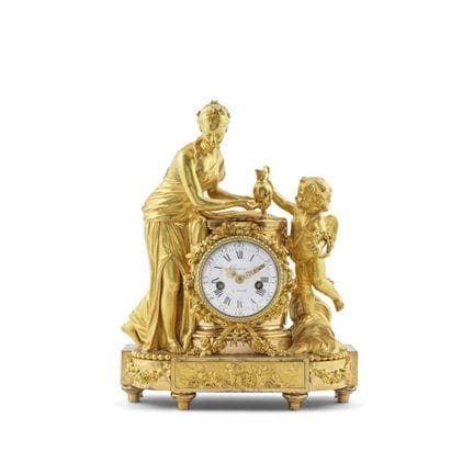 Orologio da camino in stile Luigi XVI in bronzo do