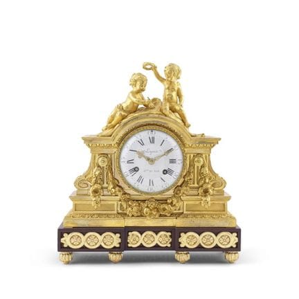 Orologio da camino in stile Luigi XVI in bronzo do