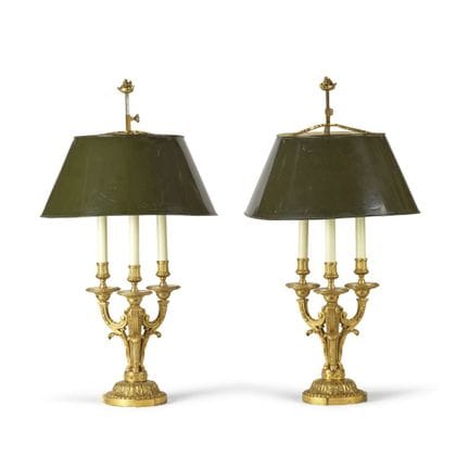 Coppia di lampade “bouillotes” in stile Luigi XVI 