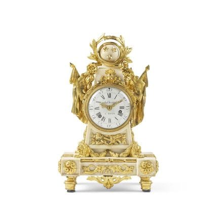 Orologio da camino in stile Luigi XVI in bronzo do