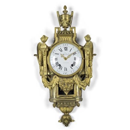 Orologio da parete in bronzo dorato di Hardel, epo