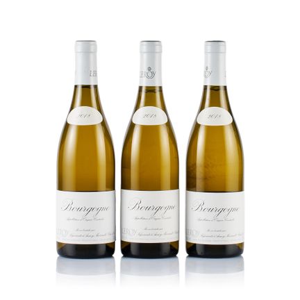 勒鲁瓦酒庄，勃艮第白葡萄酒，2018年（3瓶×750毫升）
产区：勃艮第
液位：极佳
封帽：良好
软