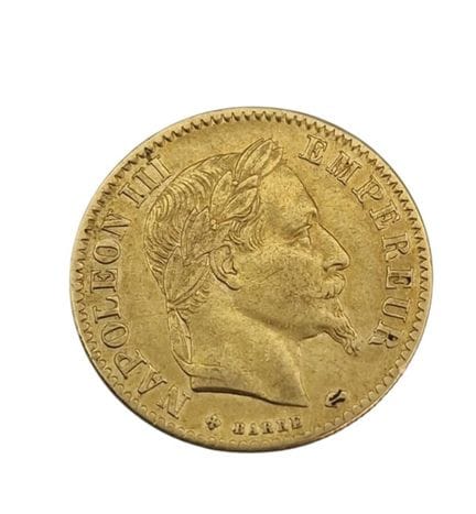 1 10F coin, 1864, Napoleon III; Weight: 3.19 g; Re