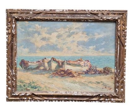 Georges DELOY (1856–1930), „Fischerboote an einem 