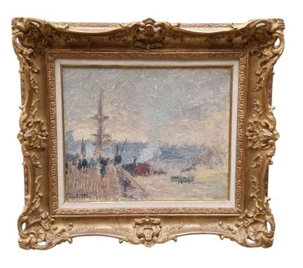Joseph DELATTRE (1858–1912) „Segelschiff im Hafen 