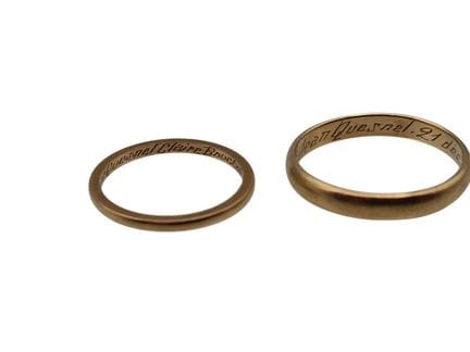 2 Eheringe aus Gold, Gewicht: 4,72 g
