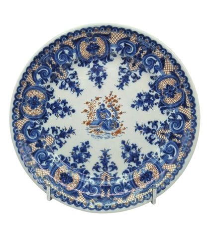 ROUEN, (maiolica)  Piatto con decorazione radiale 