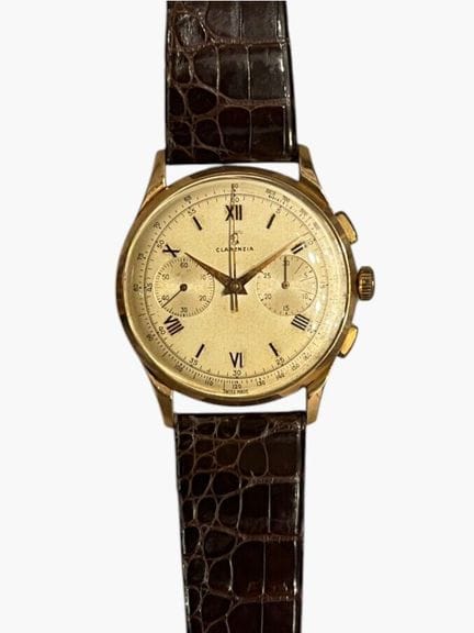 CLARENZIA two-counter chronograph, circa 1950, rou