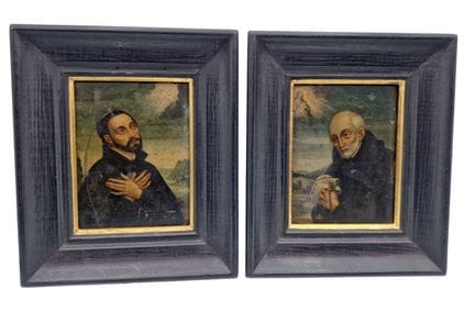 17世纪佛兰德画派

1 - 圣依纳爵·洛约拉，双臂自然下垂，正在祈祷
铜板油画（旧漆层积垢）

高