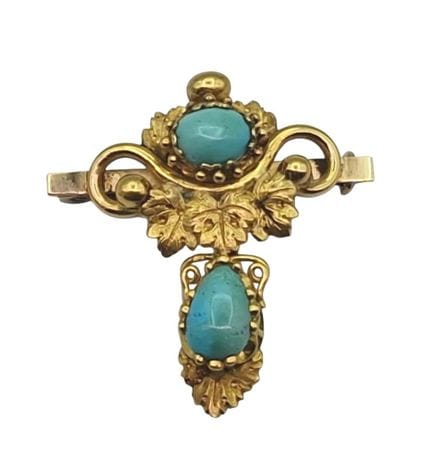 Broche de oro con motivos de racimos de vid, engas