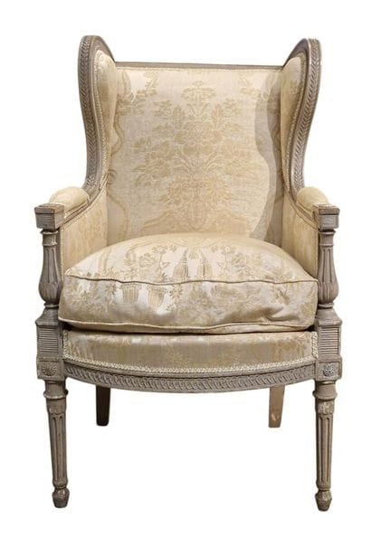 Sillón «bergère» con orejas de niño, de madera tal