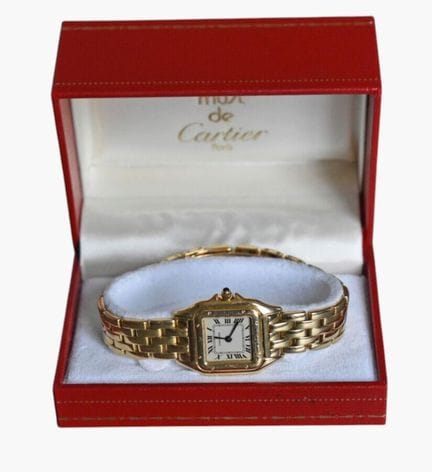 卡地亚（CARTIER）小号“黑豹”系列黄K金腕表，编号86691113263
表壳尺寸约22 x 
