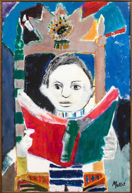 Yvonne Mottet (French, 1906–1968) 
"Reading" 

Oil