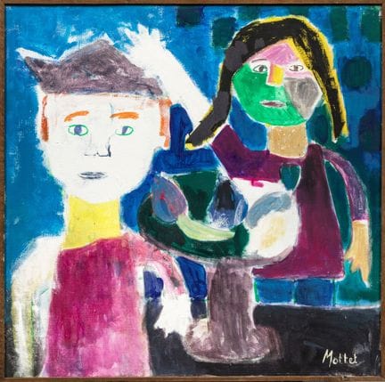 Yvonne Mottet (French, 1906–1968) 
"Le goûter" 

O