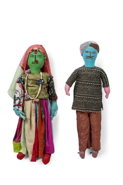 Nek Chand (indiano, 1924-2015) 
Coppia 

Bambole.
