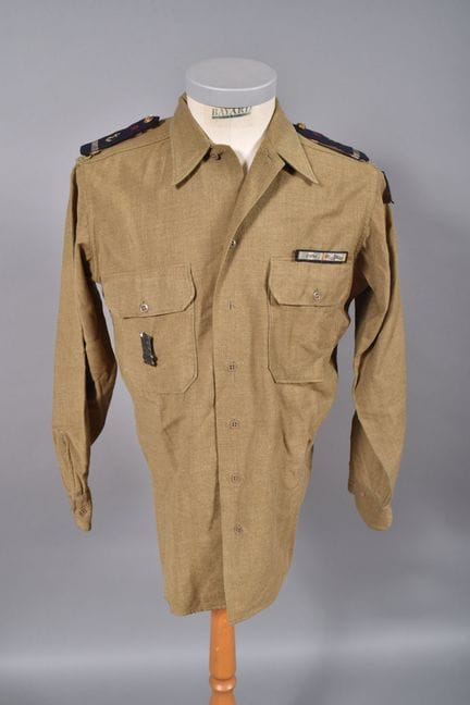 Fr- Shirt belonging to a Colonial Adjutant. Mustar