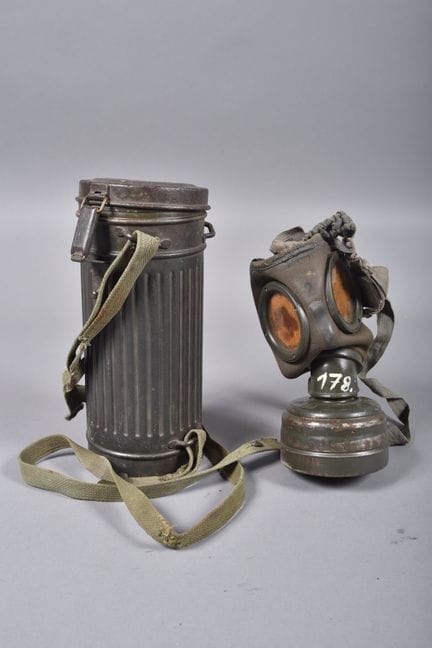 All-M-30 rubberized canvas gas mask, numbered 178,