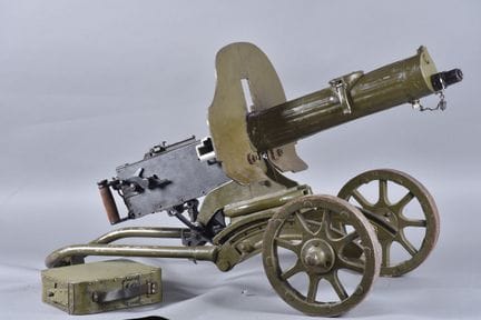 MAXIM PM 1910型机枪。1944年由图拉兵工厂制造。口径7.62毫米。编号431。青铜色钢