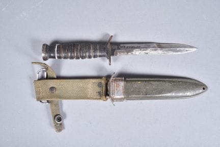 U.S. M3 Camillus dagger. Leather-wrapped handle wi