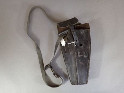 Black leather holster for 98K rifle grenade launch
