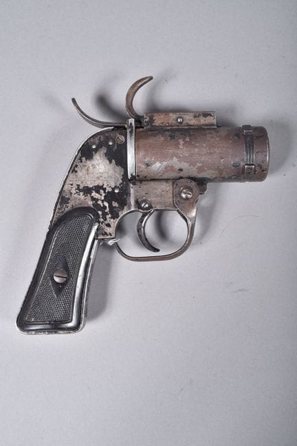 US - HNIC M-8 signal pistol, frame, grip, and trig