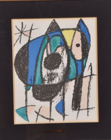 琼-米罗（Joan MIRO，1893-1983 年），抽象构图，选自 "米罗石版画 II "画册。