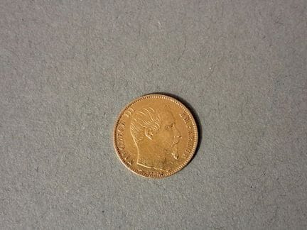FRANCE. Pièce de 5 francs or, Napoléon III, 1855 A
