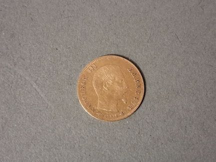 FRANCE, Pièce de 5 francs or Napoléon III, 1859 A.