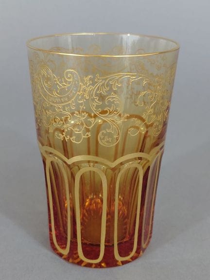 SAINT LOUIS - Suite de six verres à thé en cristal
