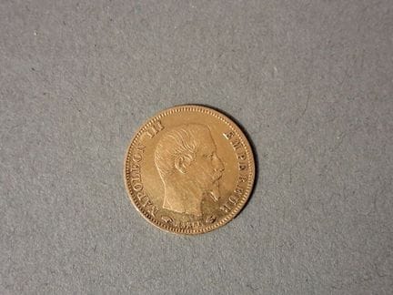 FRANCE. Pièce de 5 francs or, Napoléon III, 1857 A
