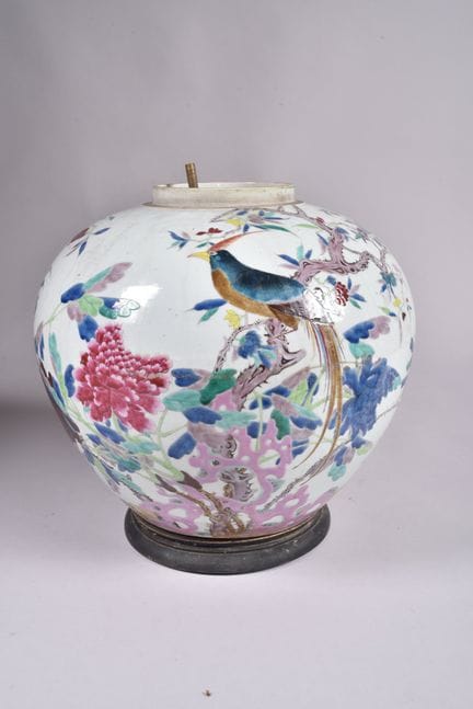 CHINE, fin XIXème siècle.
Grand vase globulaire en