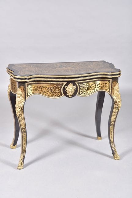 Table de jeu en marqueterie de style Boulle, le pl