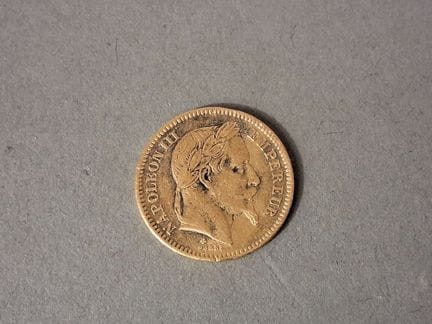 FRANCE, Pièce de 20 francs or, Napoléon III, 1865 