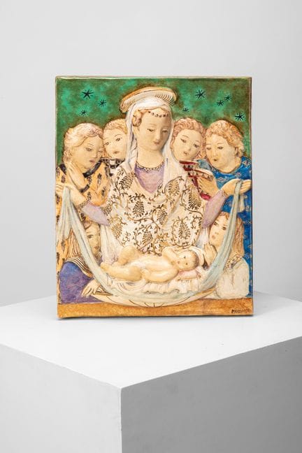 皮耶特罗·梅兰德里——浮雕《圣母与圣婴》，大约1960年

39.5 × 32 × 5 厘米

创作