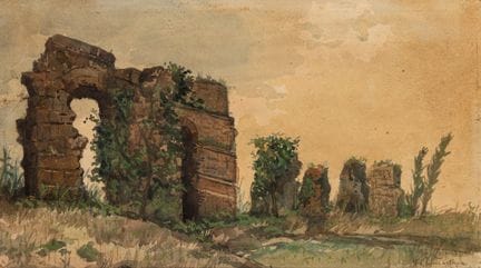 Enrico Coleman (Rome 1846–1911)  - Ruins along the