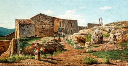 19th-Century School - Rural Landscape with Shepher