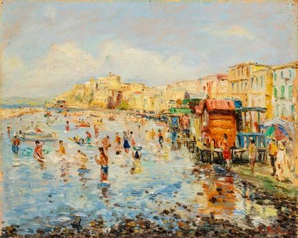 Antonio Martucci (Naples, 1934)  - Baignade à la p