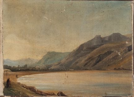 19th-Century School - View of the Lake with a Pain