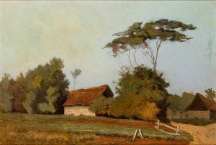 École du XIXe siècle - Paysage avec des maisons

h