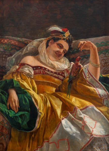 Belisario Gioja (Rom 1829 – 1906)  – Dame mit Papa