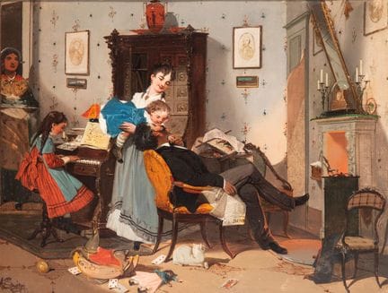 Achille Savoia (Pavia 1842 – 1886)  – Familienszen
