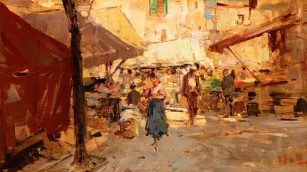 Vincenzo Irolli (Naples, 1860 - 1949)  - Scène de 