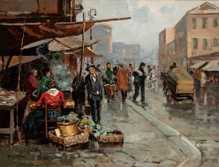 Giuseppe Pitto (1857–1928) – Auf dem Markt

Öl auf