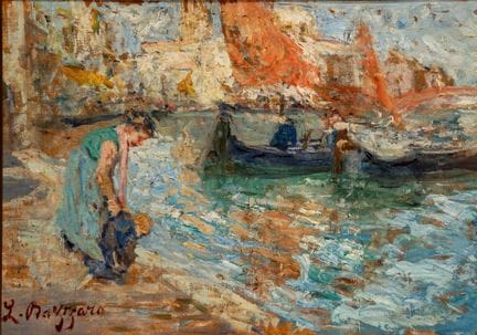Leonardo Bazzaro (Milan, 1853 - 1937)  - Marina de