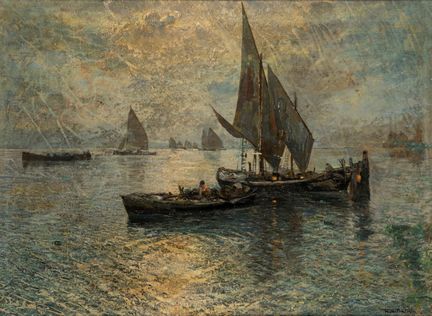 Fausto Pratella (Naples, 1888 - 1946)  - Pêche noc